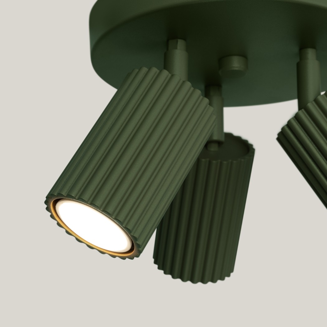 Lustre plafonnier moderne circulaire spots orientables - vue de face