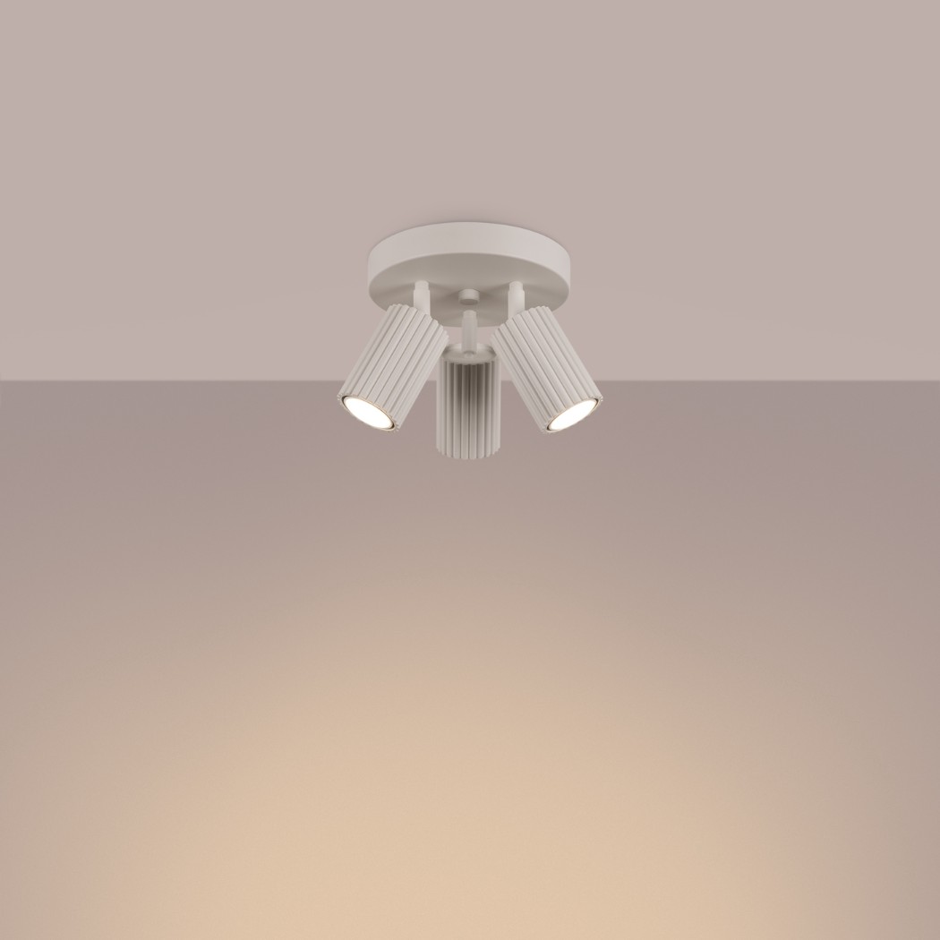 Lustre plafonnier moderne circulaire spots orientables - zoom matière