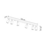 Lustre plafonnier au style scandinave en bois naturel avec 6 spots orientables - vue de face