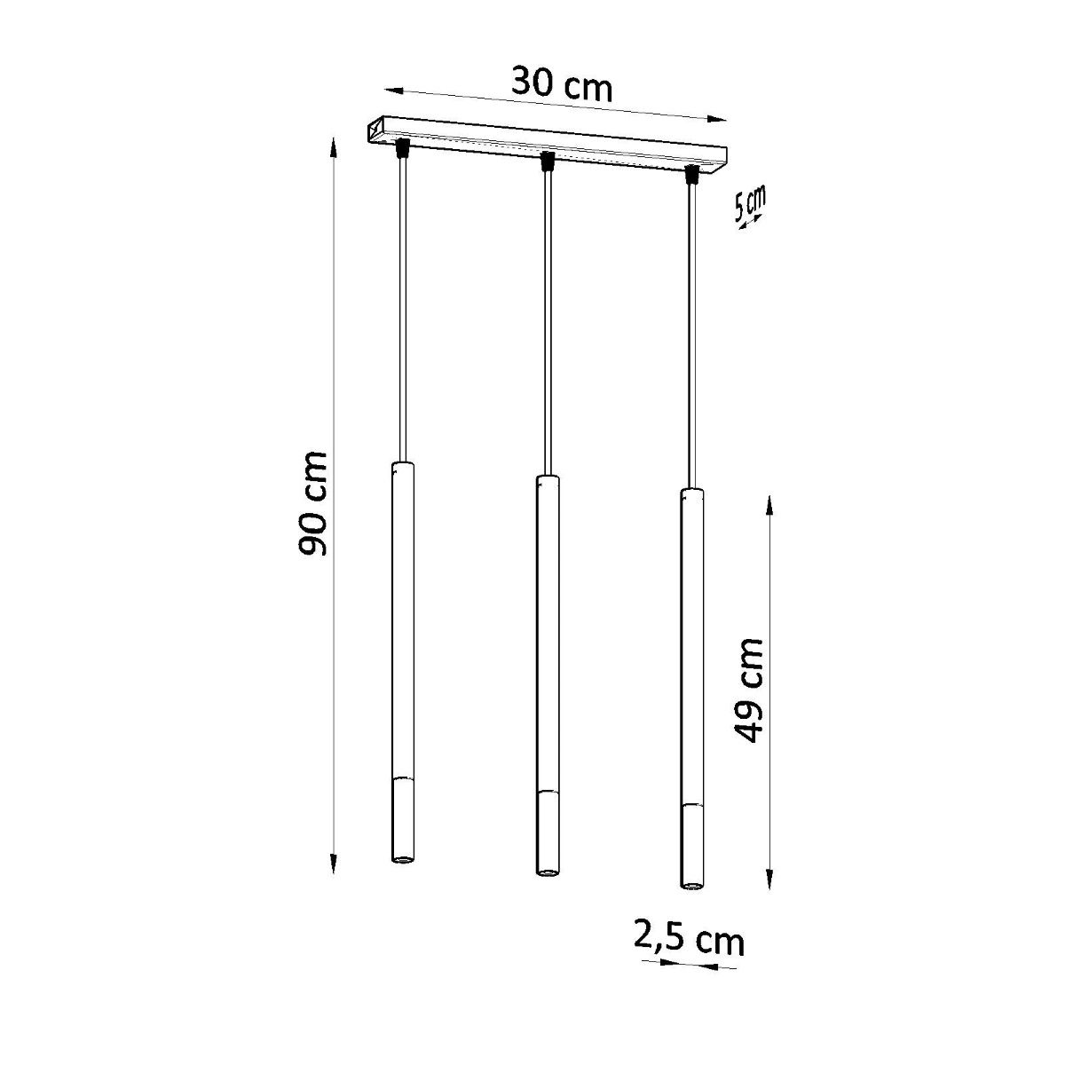Suspension noire moderne et élégante avec détails or ou chrome - vue d'ensemble