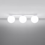 Lustre plafonnier blanc en verre pour une lumière douce et élégante - vue de face