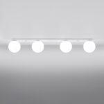 Lustre plafonnier blanc en verre pour une lumière douce et élégante - vue de côté