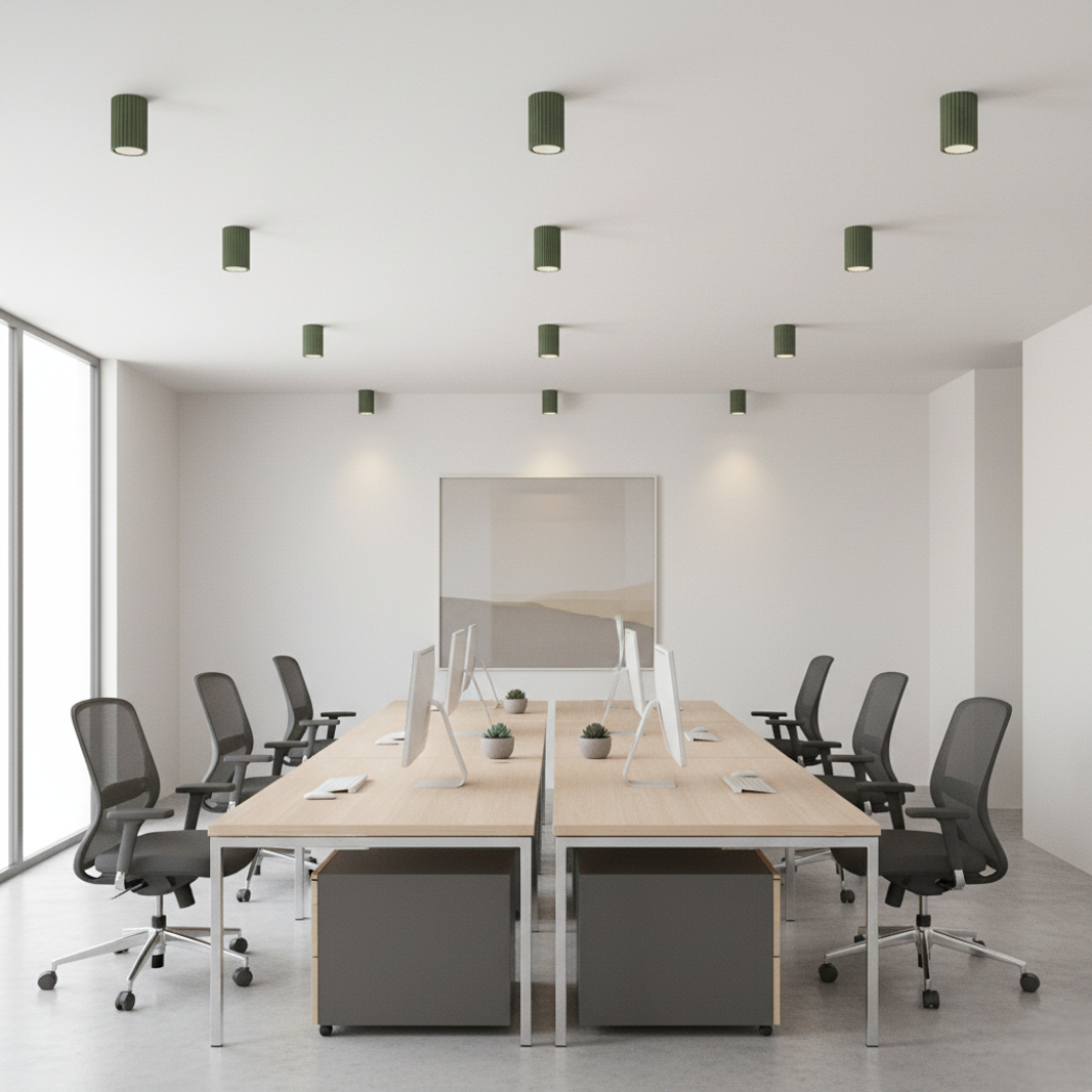 Lustre plafonnier moderne vert tailles modulables - zoom matière