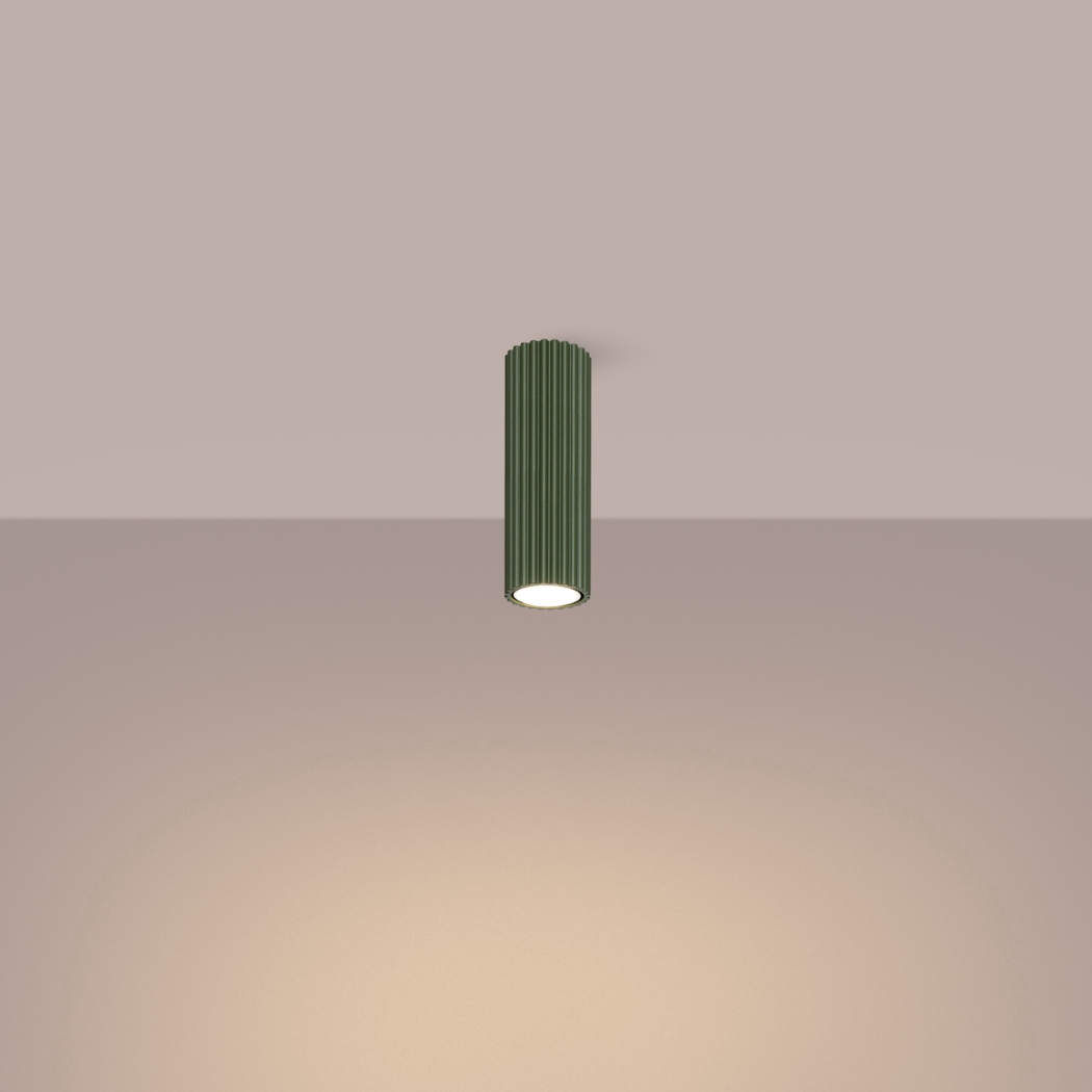Lustre plafonnier moderne vert tailles modulables - vue de face