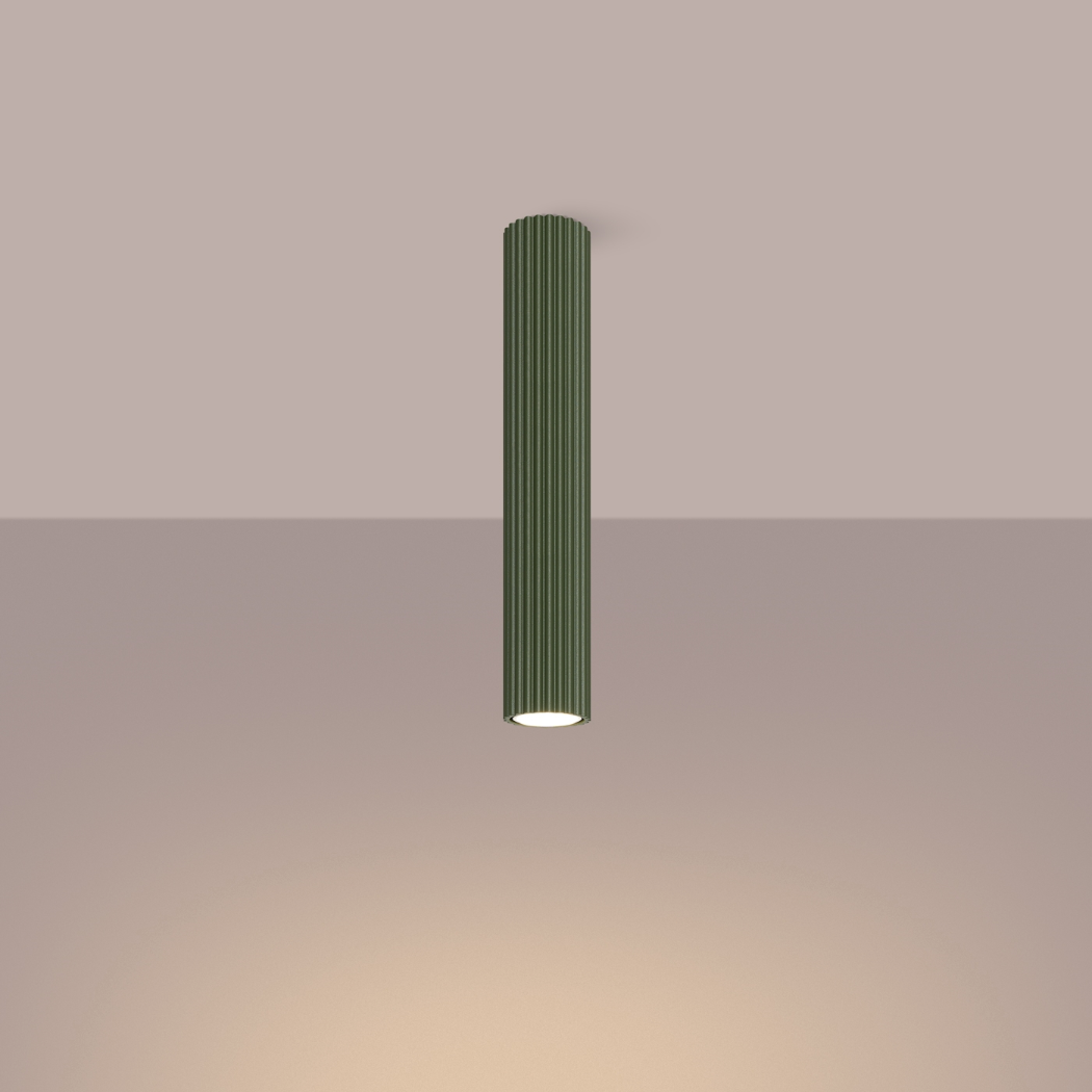 Lustre plafonnier moderne vert tailles modulables - vue d'ensemble
