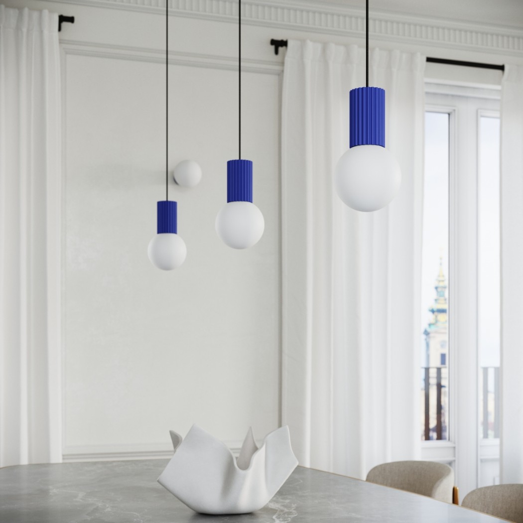 Suspension minimaliste design aux teintes vibrantes - ambiance éteinte