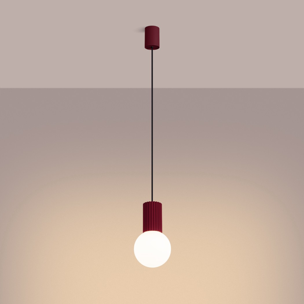 Suspension minimaliste design aux teintes vibrantes - vue de côté