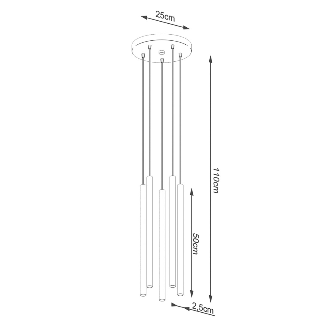 Lustre suspension design LED à 5 lampes • Luminaires Tendance