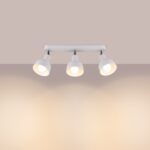 Lustre plafonnier blanc à spots orientables - vue de face