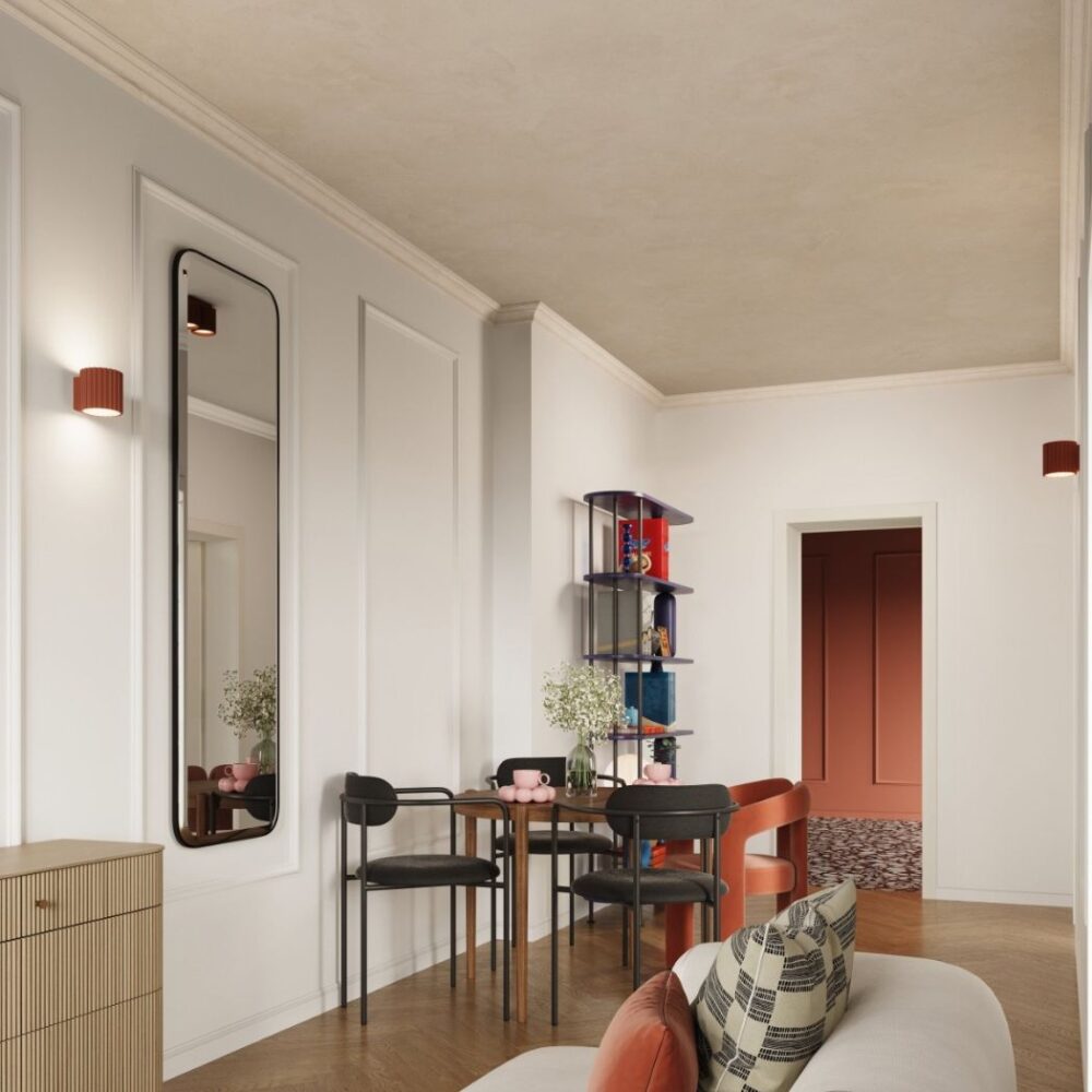 Applique murale moderne et texturée coloris pop - mise en scène intérieur
