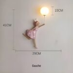 Applique murale petite fée rose pour fille - vue d'ensemble