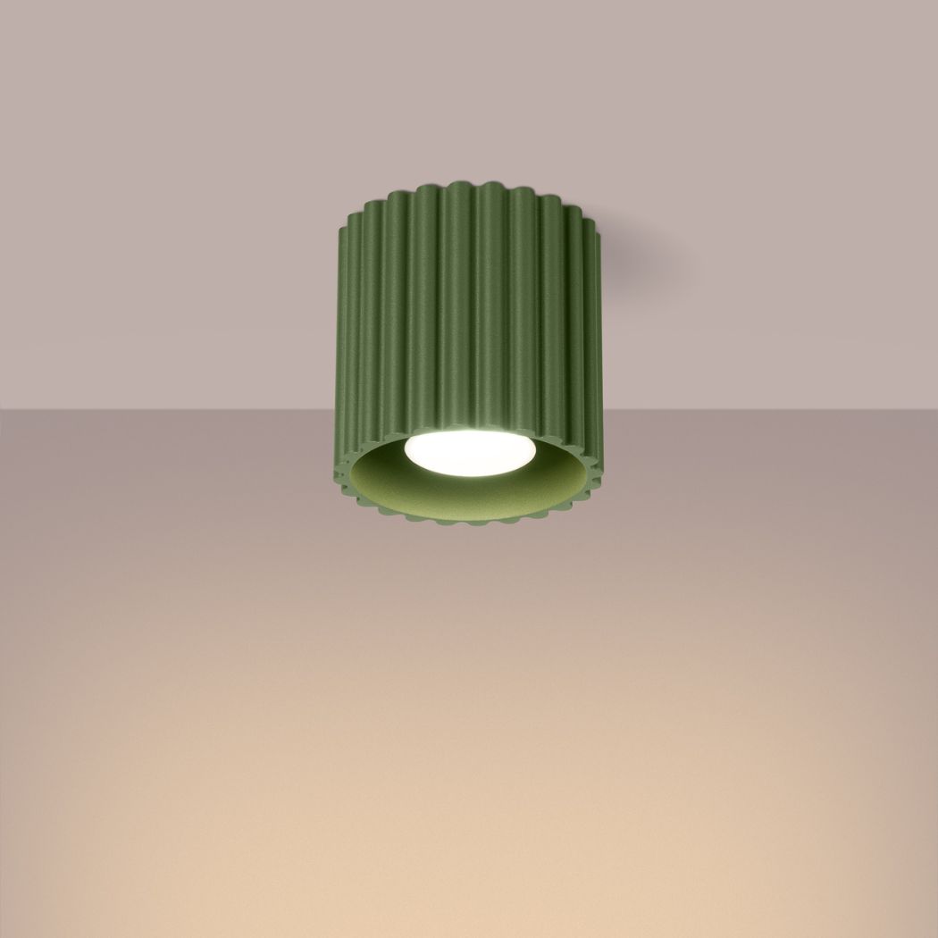Lustre plafonnier rond et texturé coloris intemporels et élégants - mise en scène intérieur