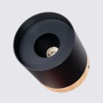 Lustre plafonnier noir et bois design scandinave — vue arrière