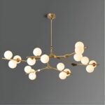 Lustre branche avec boules en verre moderne - ambiance éteinte