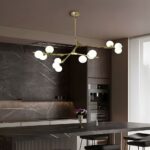 Lustre branche avec boules en verre moderne - détail