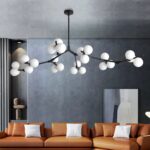 Lustre branche avec boules en verre moderne