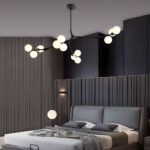 Lustre branche avec boules en verre moderne - vue de face
