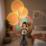 Lampadaire halo sunset 7 couleurs ambiance romantique - vue d'ensemble