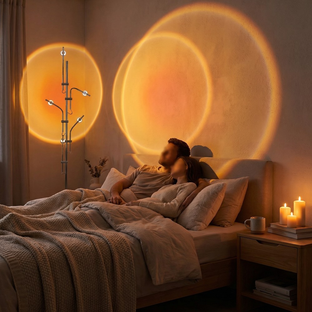 Lampadaire halo sunset 7 couleurs ambiance romantique - détail