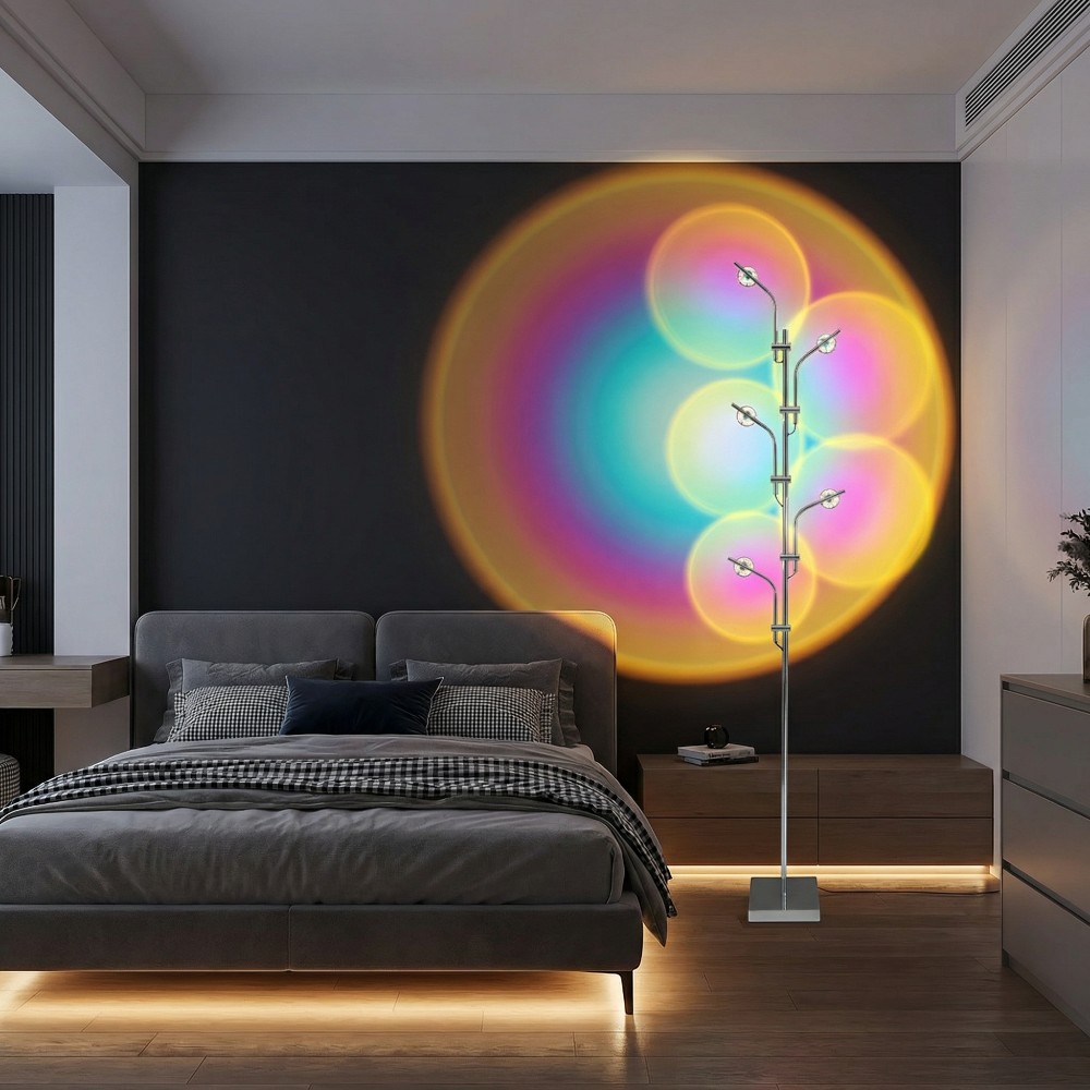 Lampadaire halo sunset 7 couleurs ambiance romantique - vue de face