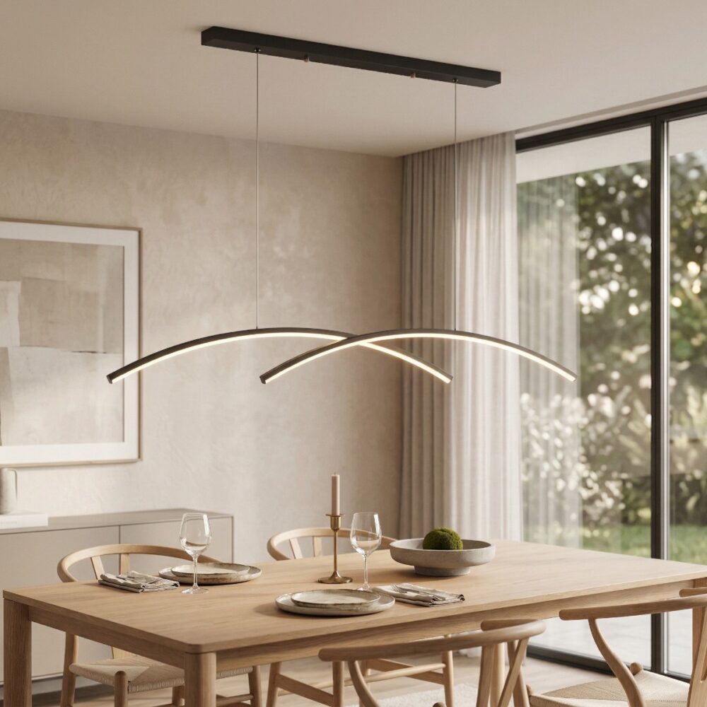 Suspension LED design croisée arquée
