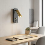 Applique murale moderne liseuse spot orientable avec interrupteur — vue en situation