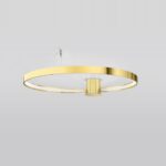 Lustre plafonnier anneau poli doré LED