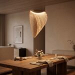 Suspension LED en bois design nid hirondelle — vue principale