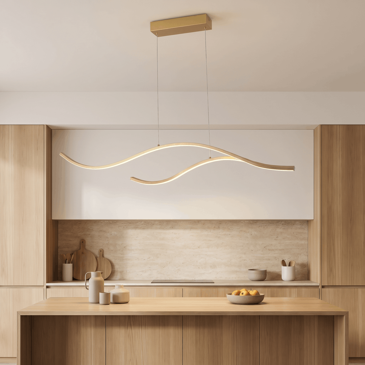 suspension plafonnier led design vague minimaliste