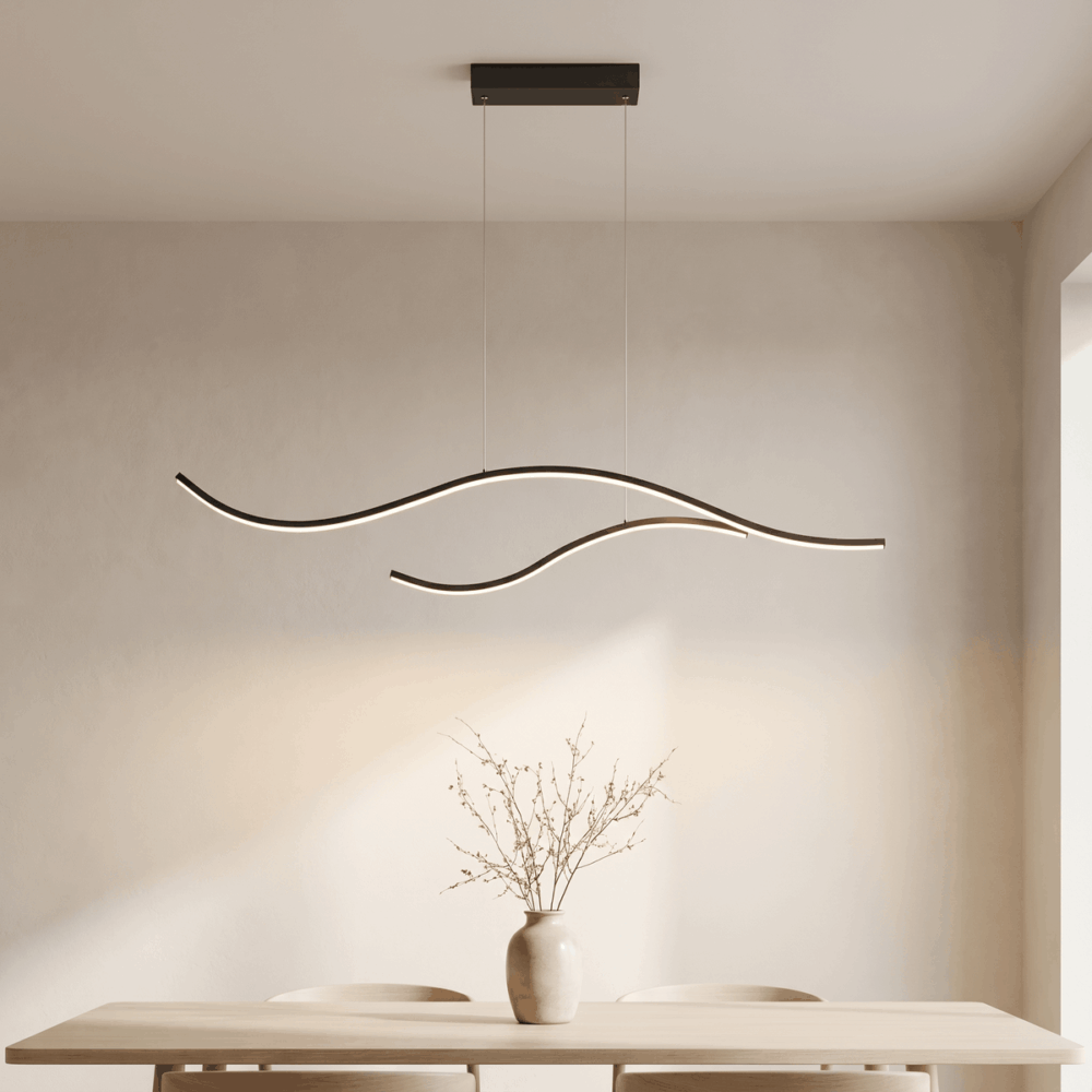 suspension plafonnier led design vague minimaliste