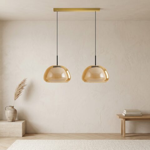 Suspension en verre teinté esprit nordique minimaliste