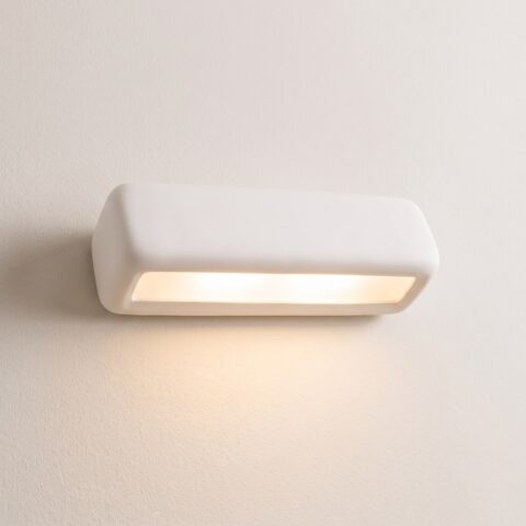 Applique murale blanche en forme de rectangle arrondi, blanc