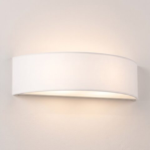 Applique murale demi-lune en tissu blanc ou noir, lumière diffuse, blanc