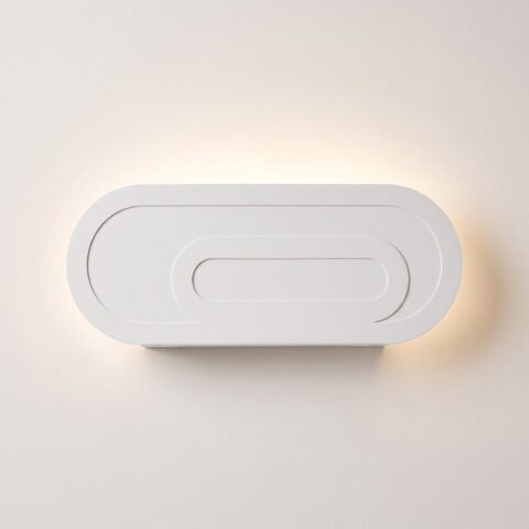 Applique murale design et minimaliste blanche à lumière diffuse, blanc