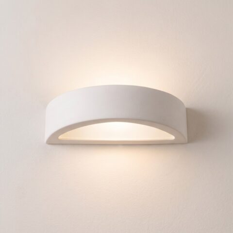 Applique murale minimaliste en céramique blanche, blanc
