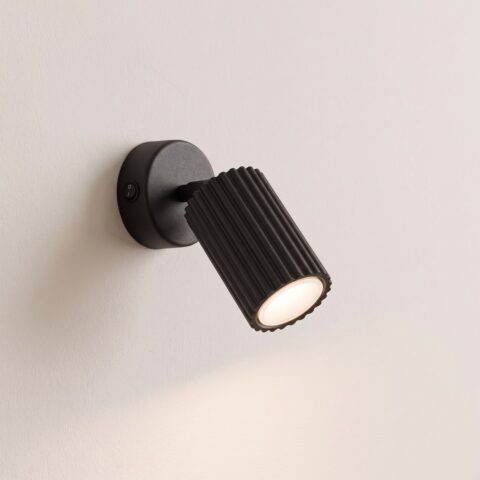 Applique murale noire spot orientable avec interrupteur, noir