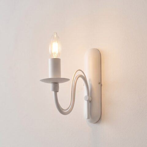 Applique murale style chandelier moderne en acier, blanc