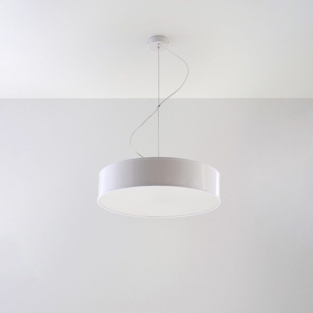 Suspension tambour blanche vue de dessous