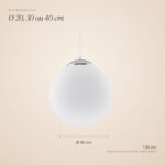 Dimensions de la suspension globe : Ø 20, 30 ou 40 cm