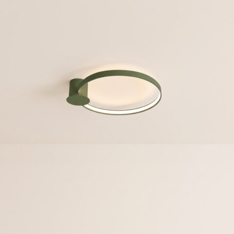 Lustre plafonnier anneau LED vert statement design, vert