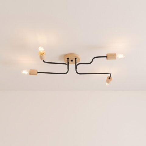 Lustre plafonnier araignée structure design en métal, m