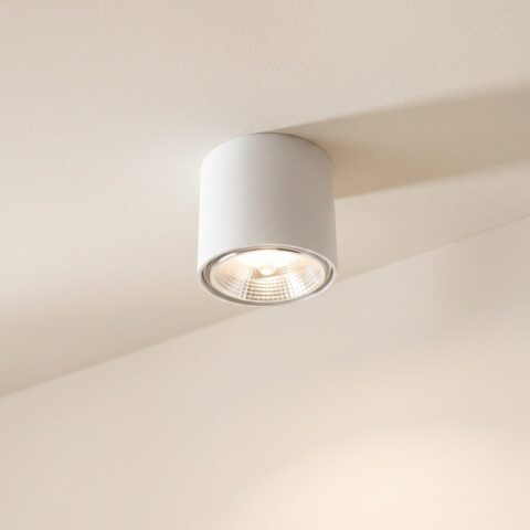 Lustre plafonnier spot LED rond moderne en aluminium, blanc