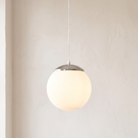 Suspension globe en verre opale de 20 cm