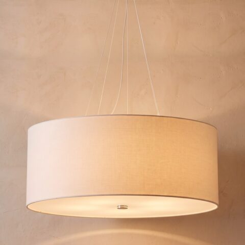 Suspension tambour en tissu de 70 cm blanche