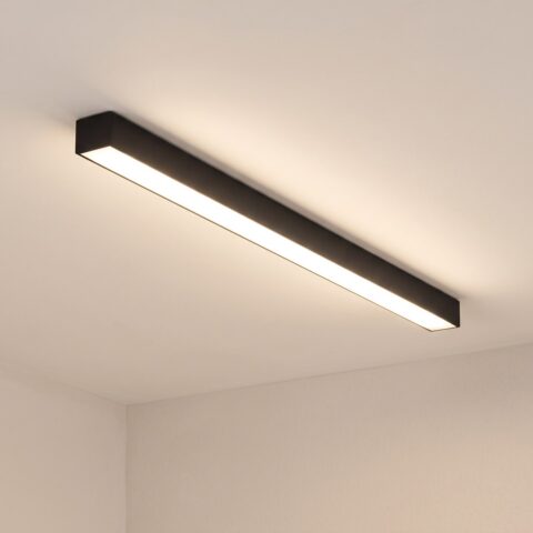 Plafonnier réglette LED de 90 cm noir