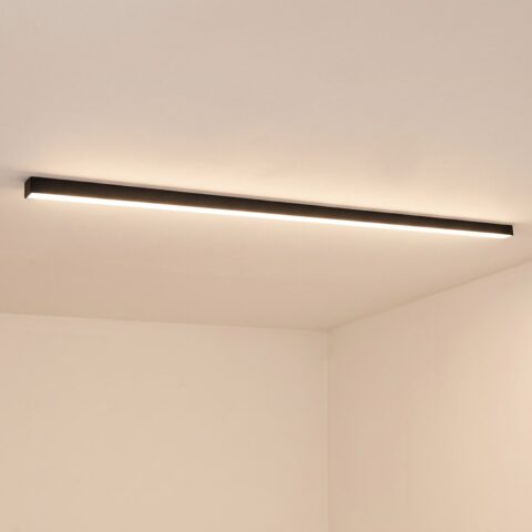 Plafonnier réglette LED de 118 cm noir