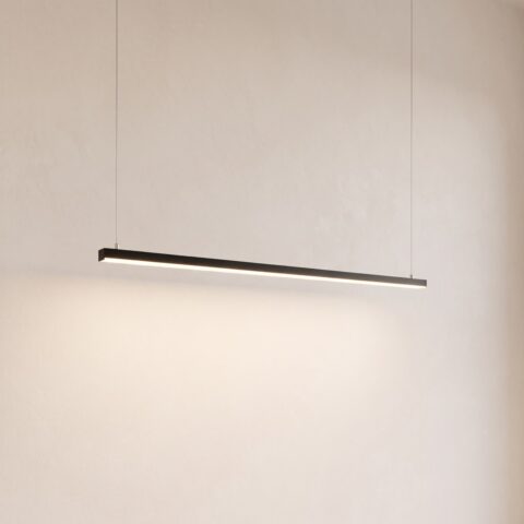 Suspension réglette LED de 150 cm noire