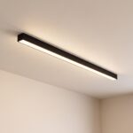 Plafonnier réglette LED de 150 cm noir