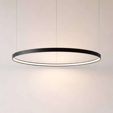 Lustre anneau LED de 110 cm noir