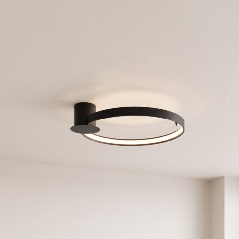 Plafonnier anneau LED de 55 cm noir
